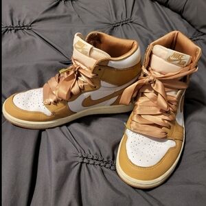 Nike Air Jordan High Tops - Tan and White